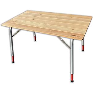 CASTELMERLINO 028-T Tavolo Pieghevole GAMBE TELESCOPICHE Outdoor Camping Terrazzo Piano in Larice cm 100 x 60