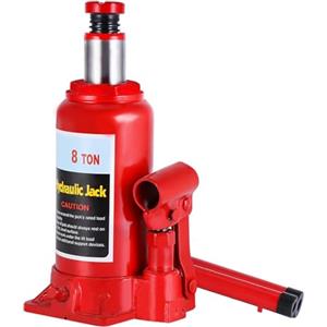 GOTOTOP Cric Idraulico a Bottiglia 8T, Sollevatore Idraulico Portatile per Auto, Camion, Roulotte, Trattori