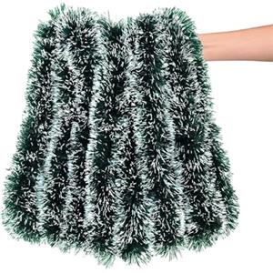 SOQKEEN Ghirlanda Natalizia, 10 metri Decorazioni Natalizie Ghirlande, Tinsel Natale Verdi e Bianchi, Addobbi Festoni Natalizi per la casa, Esterno, Ghirlanda Natalizia per Porta, Scale, Camino