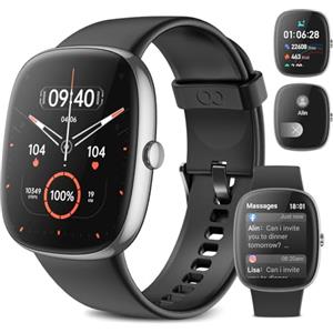 anyloop Smartwatch Uomo Donna, Fitness Tracker Orologio Smartwatch con Sonno/Cardiofrequenzimetro/Contapassi/Ossigeno nel Sangue,Activity Tracker Sport Impermeabile IP68 per Android iPhone iOS Nero