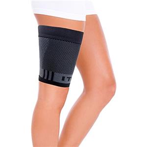 OrthoSleeve cosciera a compressione graduata QS4 - Cosciera sportiva per il supporto del quadricipite - Fascia per la coscia UNISEX - Taglia XL Nero