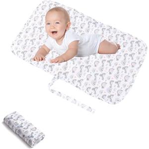 Bavooty Fasciatoio pieghevole, 60 x 35 cm, fasciatoio pieghevole da viaggio, portatile, pieghevole, impermeabile, con motivo arcobaleno, adatto per casa, viaggi