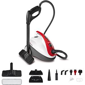 Polti Vaporetto Smart 30_R, Pulitore a Vapore, 3 bar, Tappo di Sicurezza, Vano Porta Accessori Integrato, Rosso e Bianco