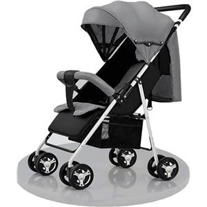 Reenborn Ultraleggero Passeggino di Soli 4,3 kg con Posizione Sdraiata Regolabile, Passeggino da Viaggio Pieghevole, Passeggino Compatto Fino a 40 kg, Carrozzina per Neonati Portatile (B013 Grey)