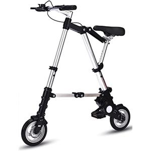 ZLYJ Bici Pieghevole 8 Pollici, Bici Pieghevole in Alluminio Leggero, Bici Città Regolabile Comoda, Telaio in Alluminio, Bici Viaggio All'aperto per Uomini Donne White