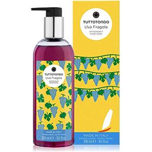 TUTTOTONDO Sapone Liquido Uva Fragola Antiossidante 300 ml - Denso, senza parabeni, con estratti di vite rossa e melograno