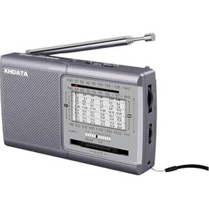 XHDATA D219 Radio Portatile FM AM SW Radio Vintage da Casa Escursioni in CampeggioRadio Casa Grigio