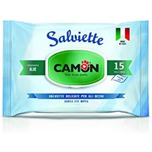CAMON | Salviette Detergenti per Occhi e Orecchie, Box da 16 Pezzi, Formula Delicata, Senza Alcol e Parabeni, 17x20cm