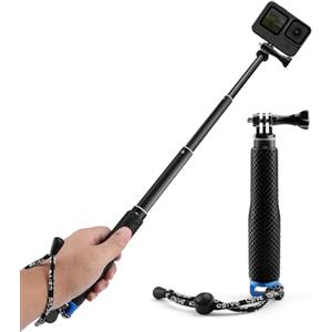 GlasFlength Bastone Selfie Asta Telescopica per GoPro Hero 12 11 10 9 8, Selfie Stick Monopiede Fotografico Regolabile Impermeabile Asta Selfie per Insta360/X3/One e Altre Action Camera