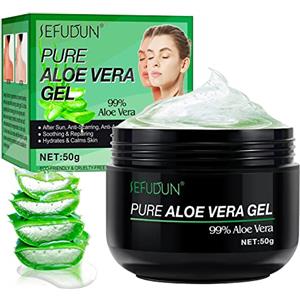 CCKULOOB Aloe Vera Gel Puro, 100% Naturale per Viso, Corpo, Mani e Capelli Idratanti e Lenitivi, Crema per Riparare scottature e cicatrici, 50g