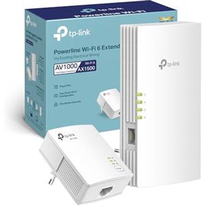 TP-Link TL-WPA7817 KIT Powerline, AV1000Mbps e AX1500Mbps su WiFi 6 Dual Band, Senza Presa, Homeplug AV2, Plug & Play, Porta Gigabit Ethernet, Auto-Sync, EasyMesh, Compatibile con tutti i Router