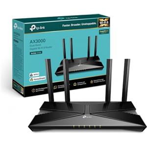 TP-Link Archer AX58 AX3000Mbps Router WiFi 6 Dual-Band, 4 Porta Gigabit, 2402Mbps su 5 GHz e 574Mbps su 2,4 GHz, 4 Antenne Ad Alto Guadagno, Parental Control, Rete Ospiti, QoS, EasyMesh, WPA3, Alexa