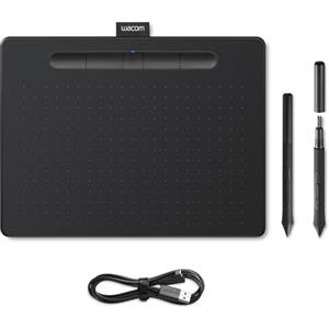 Wacom Intuos Medium Tavoletta Grafica Bluetooth - Tavoletta Portatile per Dipingere, Disegnare ed Editare Foto con penna sensibile alla pressione nero - Adatta per l'Home Office e l'E-Learning