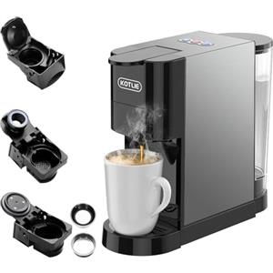 KOTLIE AC-513H Macchina da caffè 4 in 1, 3 altezze regolabili, non solo per caffè macinato, ESE (44 mm), ma anche compatibile con l'uso di capsule di caffè di varie marche