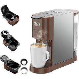 KOTLIE AC-513H 4 in 1 Macchina da caffè, 3 altezze regolabili, non solo per caffè macinato, ESE (44 mm), ma anche compatibile con l'uso di capsule di caffè di varie marche