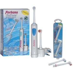 Forhans VitalPower Spazzolino Elettrico Ricaricabile - 8500 rotazioni/min - Massima igiene, dimensioni da viaggio, 2 testine incluse