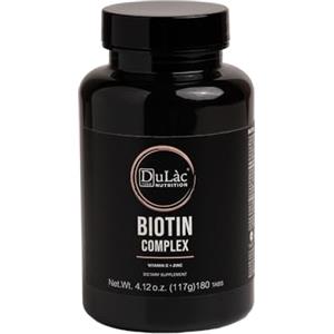 DULÀC FARMACEUTICI 1982 Dulàc - Biotina Complex - Integratori per Capelli - Biotina, Selenio, Zinco e Vitamina C per Capelli, Pelle e Unghie - Uomo e Donna - Made in Italy -Trattamento 6 Mesi - 180 Compresse