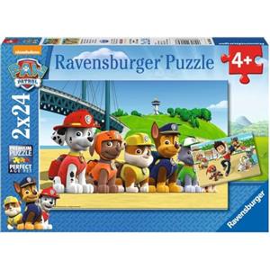 Ravensburger - Puzzle Paw Patrol A, Idea Regalo per Bambini 4+ Anni, Gioco Educativo e Stimolante, 2 Puzzle da 24 Pezzi, 26x18 cm