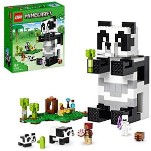 LEGO Minecraft Il Rifugio del Panda, Modellino da Costruire di Casa Giocattolo con Personaggi e Animali, Giochi per Bambini, Ragazzi e Ragazze, Idea Regalo 21245