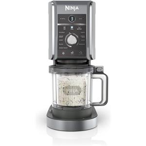 Ninja CREAMi Gelatiera Deluxe con 3 Vasetti, 10 Funzioni, Produce Gelato, Sorbetti, Yogurt, Frullati, Granite e altro ancora, Formato Famiglia, Opzione 2 Gusti in 1 Vaschetta, Argento, NC501EU