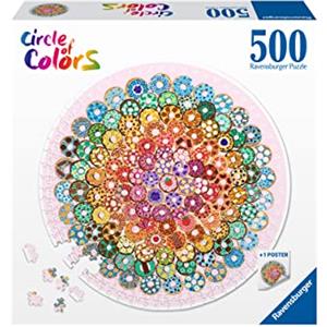 Ravensburger - Puzzle Rotondo Donuts, Collezione Circle of Colors 500 Pezzi, Idea regalo, per Lei o Lui, Puzzle Adulti