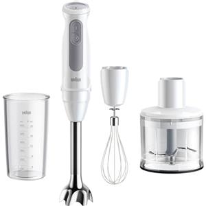 Braun MultiQuick 5 MQ50.236M, Minipimer con Tecnologia PowerBell Plus, 21 Velocità+Turbo, Sistema EasyClick per Accessori, Tritatutto 500ml, Frusta in Acciaio Inox e Bicchiere 600ml, 1000W, Bianco