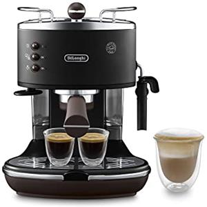 De'Longhi Icona Vintage ECOV311.BK Macchina da Caffè Espresso Manuale e Cappuccino, Caffè in Polvere o in Cialde E.S.E., 1100 W, Nero