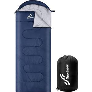 Sportneer Sacco a Pelo, Sportneer 220×85cm Sacchi a Pelo 3-4 Stagioni Campeggio Singola Leggero Impermeabile Portatile per Adulti Adolescenti Bambini Campeggio Alpinismo Trekking Viaggi Escursionismo