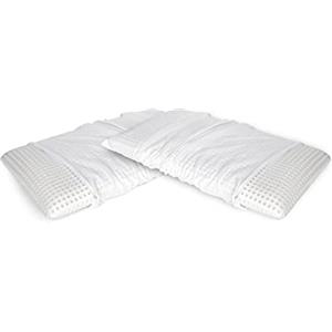 Talamo Italia - Set di 4 Cuscini per letto, 100% Made in Italy, Guanciale sfoderabile a saponetta in Memory Foam forato, Anallergico e Traspirante, 70x39xh10 cm