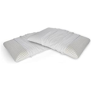 Talamo Italia - Set di 4 Cuscini per letto, 100% Made in Italy, Guanciale sfoderabile a saponetta in Memory Foam forato, Anallergico e Traspirante, 70x40xh12 cm