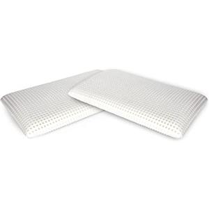 Talamo Italia - Set di 4 Cuscini per letto, 100% Made in Italy, Guanciale ergonomico a saponetta in Memory Foam forato, Anallergico e Traspirante, 70x39xh10 cm