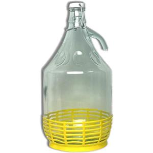 FERROELETTRA Damigiana Vetro 5 Litri - Bottiglione con Chiusura Meccanica Ermetica Con Guarnizione Dama per Olio - Contenitore Olio 5 Litri - Damigiane e Bottiglioni per Prodotti Alimentari (1 Pezzo)