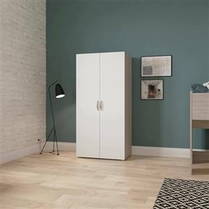 Dmora Guardaroba 2 Ante Loire, Mobile Camera da Letto, Cabina portabiti, Armadio Appendiabiti, 79x52 h166 cm, Rovere e Bianco Opaco