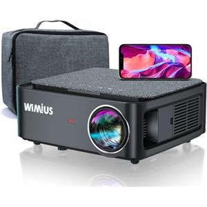 WiMiUS Videoproiettore WiFi Bluetooth, 18000 Lumen Proiettore Full HD 1080P Supporta 4K, WiMiUS Proiettori con 4D Correzione Trapezoidale, Zoom 50% per Home Cinema PPT, iOS/Android Smartphone(Borsa Inclusa)