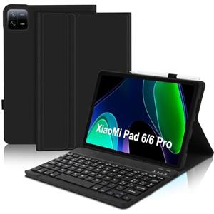 IVEOPPE Tastiera Xiaomi Pad 6/6 Pro - Cover Tastiera Magnetica Bluetooth Staccabile Layout Italiano, Custodia Tastiera Protettiva per iPad Xiaomi Pad 6 2023, Nero