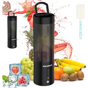 HuiJuKeJi Frullatore Portatile,450ML frullatore portatile USB ricaricabile frullatore personale con 6 coltelli in acciaio inoxper Frullati, Frutta e Verdura Tazza per Casa, Campeggio e Viaggi