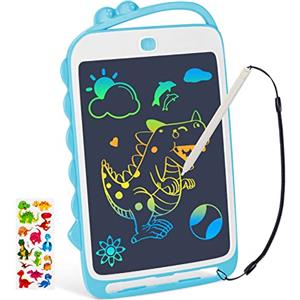 YOUANG Tavoletta Grafica LCD con Display Colorato 10 Pollici, Portatile Tavoletta Scrittura da Disegno Cancellabile con Scheda Elettronica con Pulsante Elimina e Interruttore di Blocco (Blu)