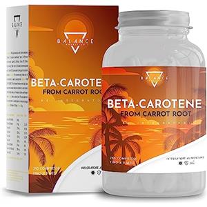 BALANCE NUTRITION BETACAROTENE ABBRONZATURA FORTE - 240 COMPRESSE (Scorta 8 mesi) | Betacarotene per Abbronzatura Forte | da Estratto di Carota | Integratore Melanina Naturale | Made in Italy