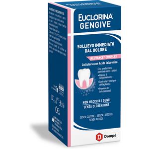 Dompe' Euclorina Gengive Collutorio 200 ml - Trattamento per gengive infiammate e sanguinanti, senza alcool