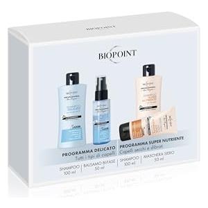 Biopoint Professional Hair Program- Minisize Travel Shampoo e Balsamo, Delicato Shampoo 100ml e Balsamo Bifase 50ml, Super Nutriente Shampoo 100ml e Maschera 50ml, Set Viaggio