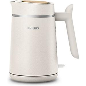 Versuni Philips Bollitore Elettrico - Eco Conscious Edition, 1,7 L, Spia Luminosa, Base Girevole, in Bioplastica, Bianco Satinato Opaco (HD9365/10)