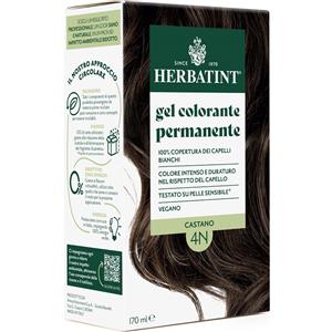 Antica Erboristeria Herbatint Gel Colorante Permanente 4N Castano 170 ml - Senza Ammoniaca, 100% Copertura Capelli Bianchi, per Pelli Sensibili
