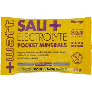 WATT Sali Electrolyte Pocket Minerals - Integratore Energetico al Limone in Bustina da 40g, Senza Glutine
