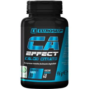 EUROSUP CA EFFECT - Integratore di Calcio Citrato con Vitamina D3, 80 Compresse per Ossa e Denti Sani