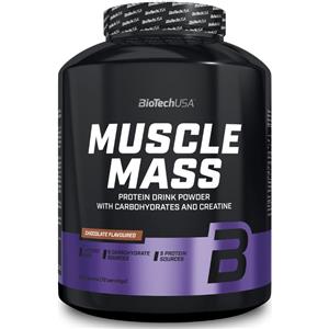 BioTechUSA Muscle Mass 4000 g - Proteine e Carboidrati in Polvere con Creatina e Glutammina, Senza Lattosio, Gusto Fragola