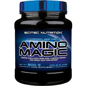 Scitec Nutrition Amino Magic - 500 g di aminoacidi essenziali BCAA in polvere al gusto Mela, zero zuccheri