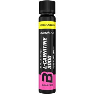 BioTechUSA L-Carnitine 3000 - Fiale da 25 ml al gusto Limone, 20 ampolle, Coadiuvante nel metabolismo dei grassi