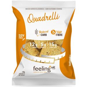 Feeling Ok Quadrelli Nocciola - Biscotti Proteici Monoporzione 50g con 30% di Proteine e 10% di Fibre