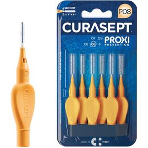 Curasept Proxi P08 Arancio Chiaro - Scovolino Interdentale 0,8 mm, 6 Pezzi