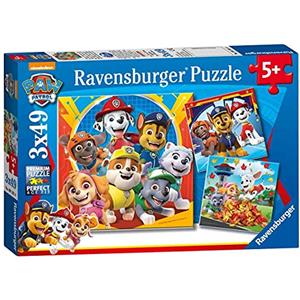 Ravensburger - Puzzle Paw Patrol, Idea Regalo per Bambini 5+ Anni, Gioco Educativo e Stimolante, 3 Puzzle da 49 Pezzi, 21x21 cm